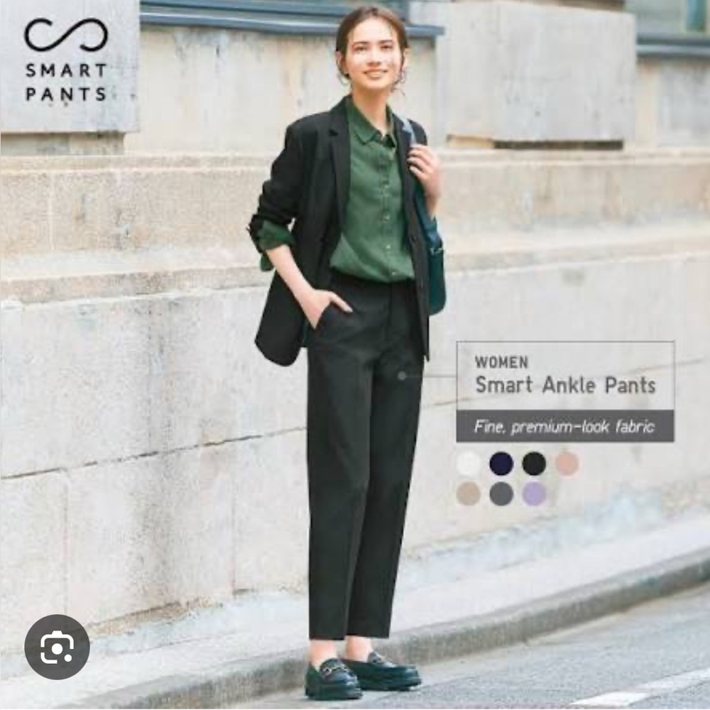 Women's Dark Green Smart Ankle Pants